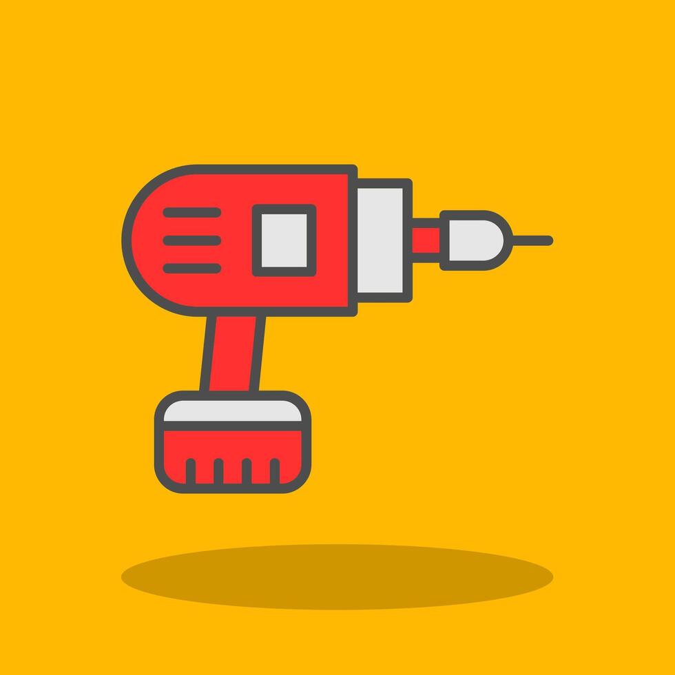 Drill Filled Shadow Icon vector