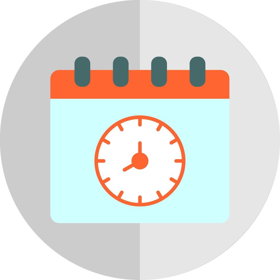 hora y fecha plano escala icono vector