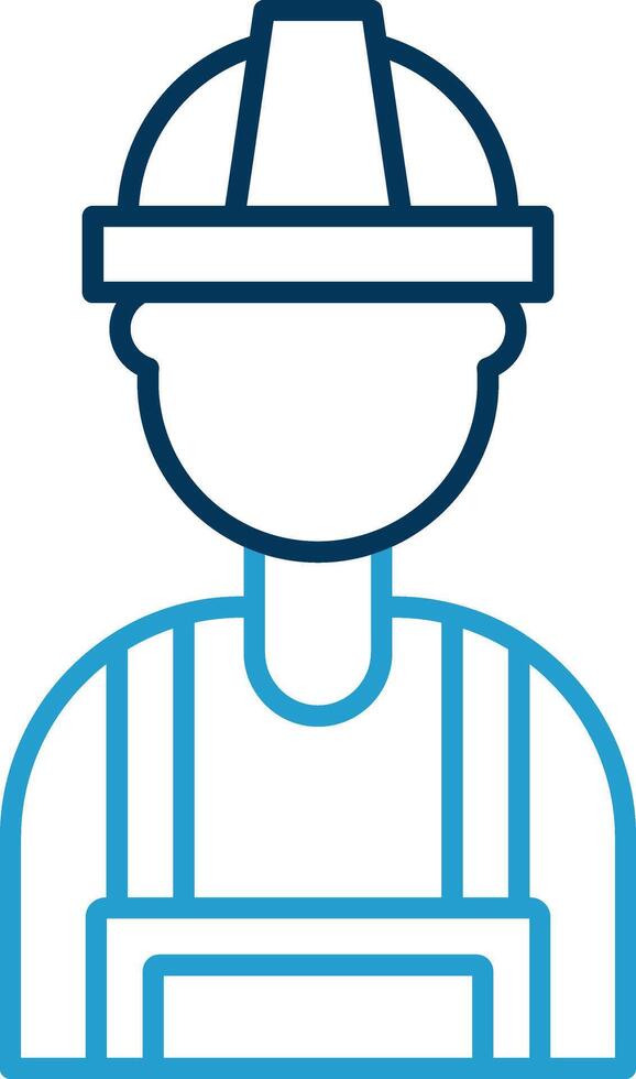 Builder Line Blue Two Color Icon vector