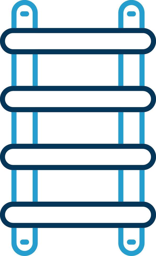 Stepladder Line Blue Two Color Icon vector