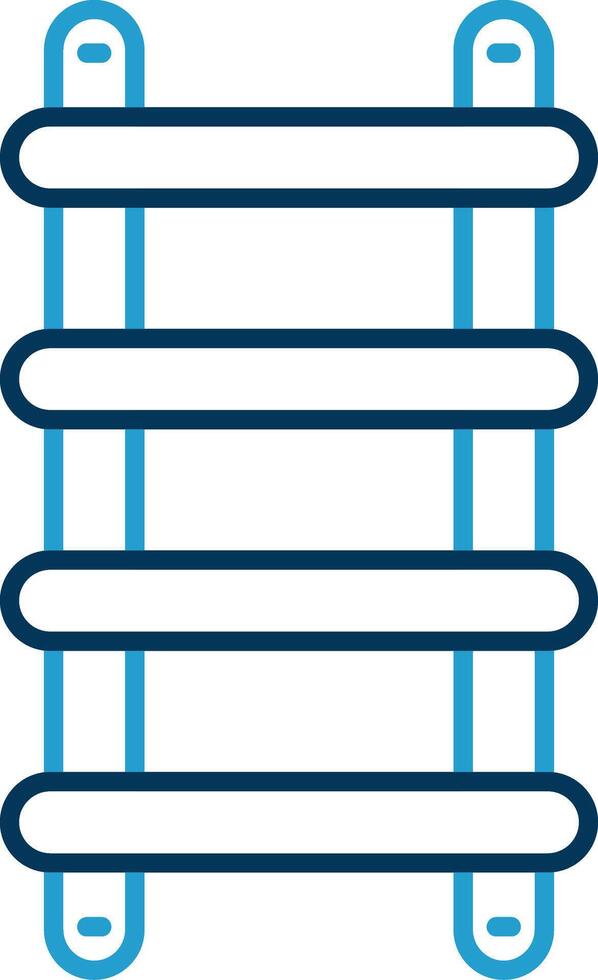 Stepladder Line Blue Two Color Icon vector