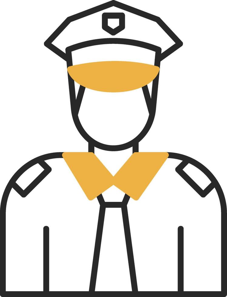 Policeman Skined Filled Icon vector