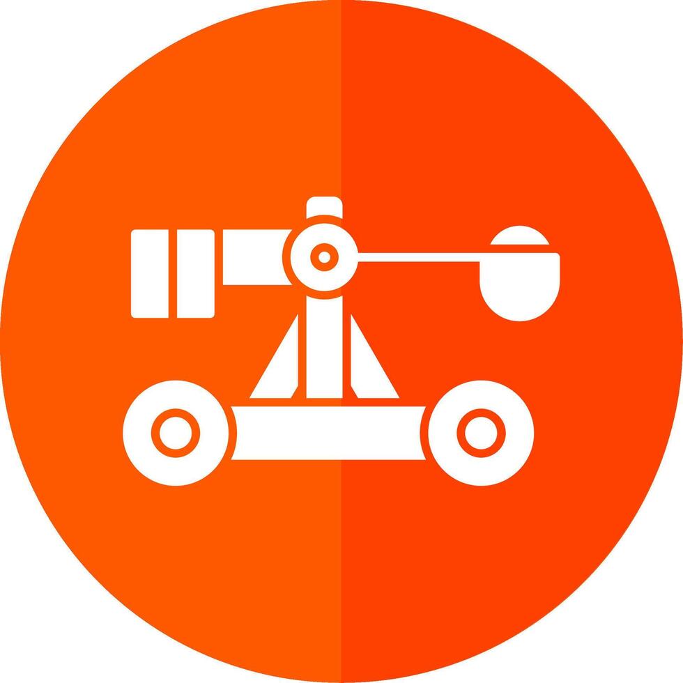 Catapult Glyph Red Circle Icon vector