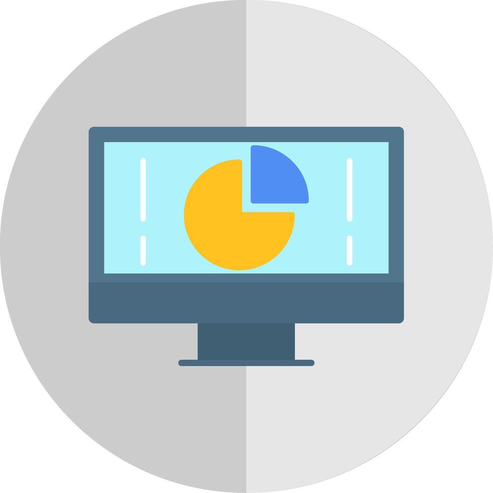 Pie Chart Flat Scale Icon vector