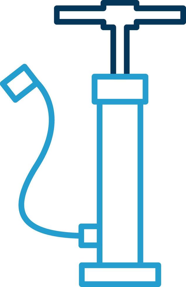 Hand Air Pump Line Blue Two Color Icon vector
