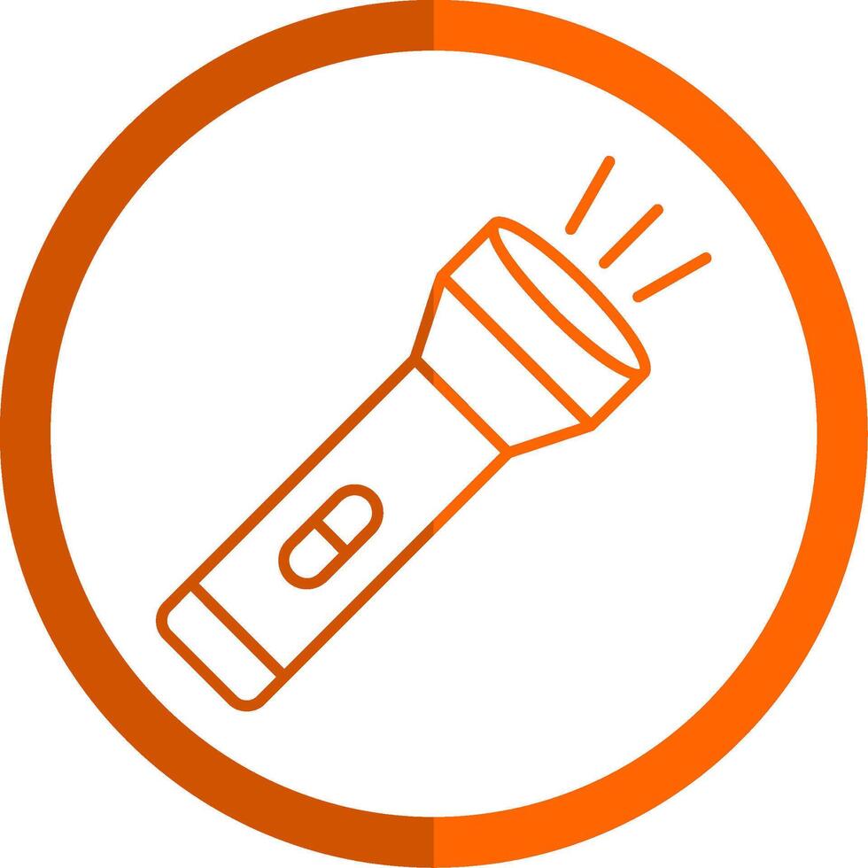 antorcha línea naranja circulo icono vector