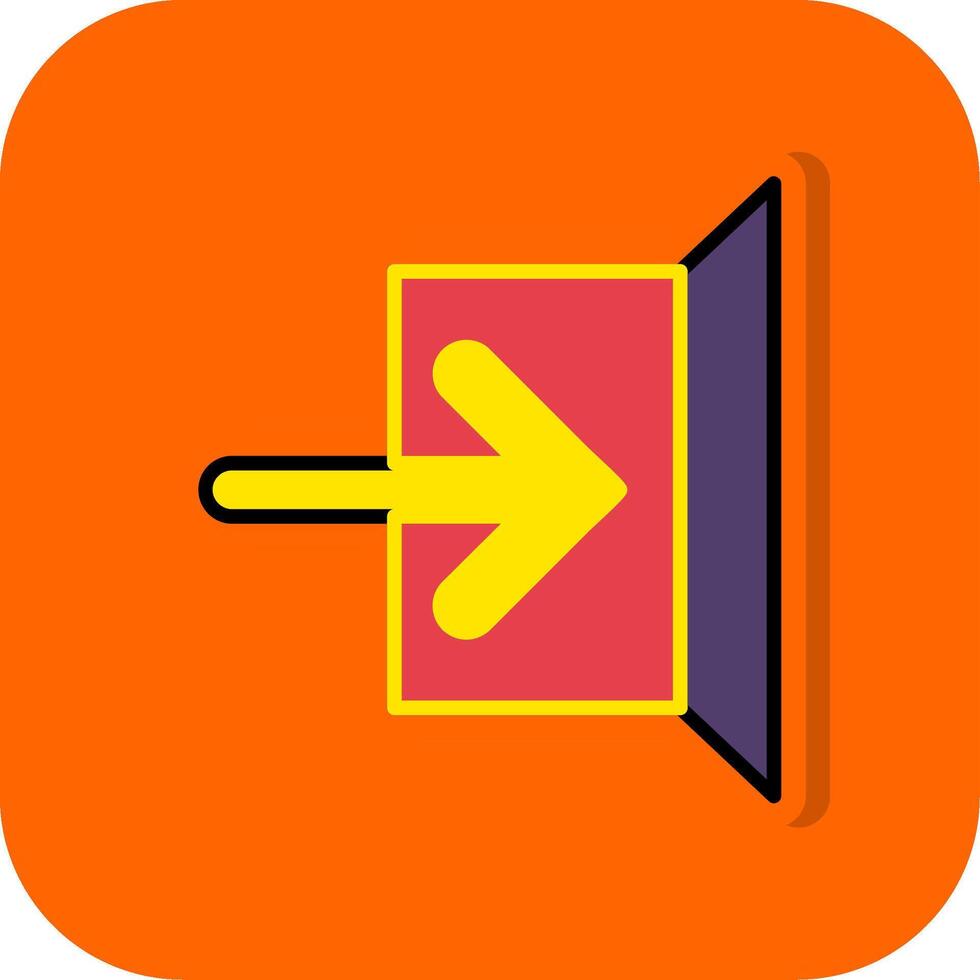Sign In Filled Orange background Icon vector