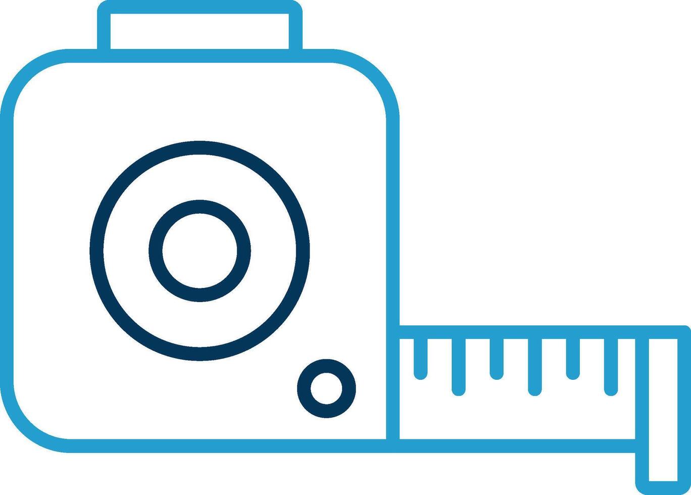 Tape Measure Line Blue Two Color Icon vector