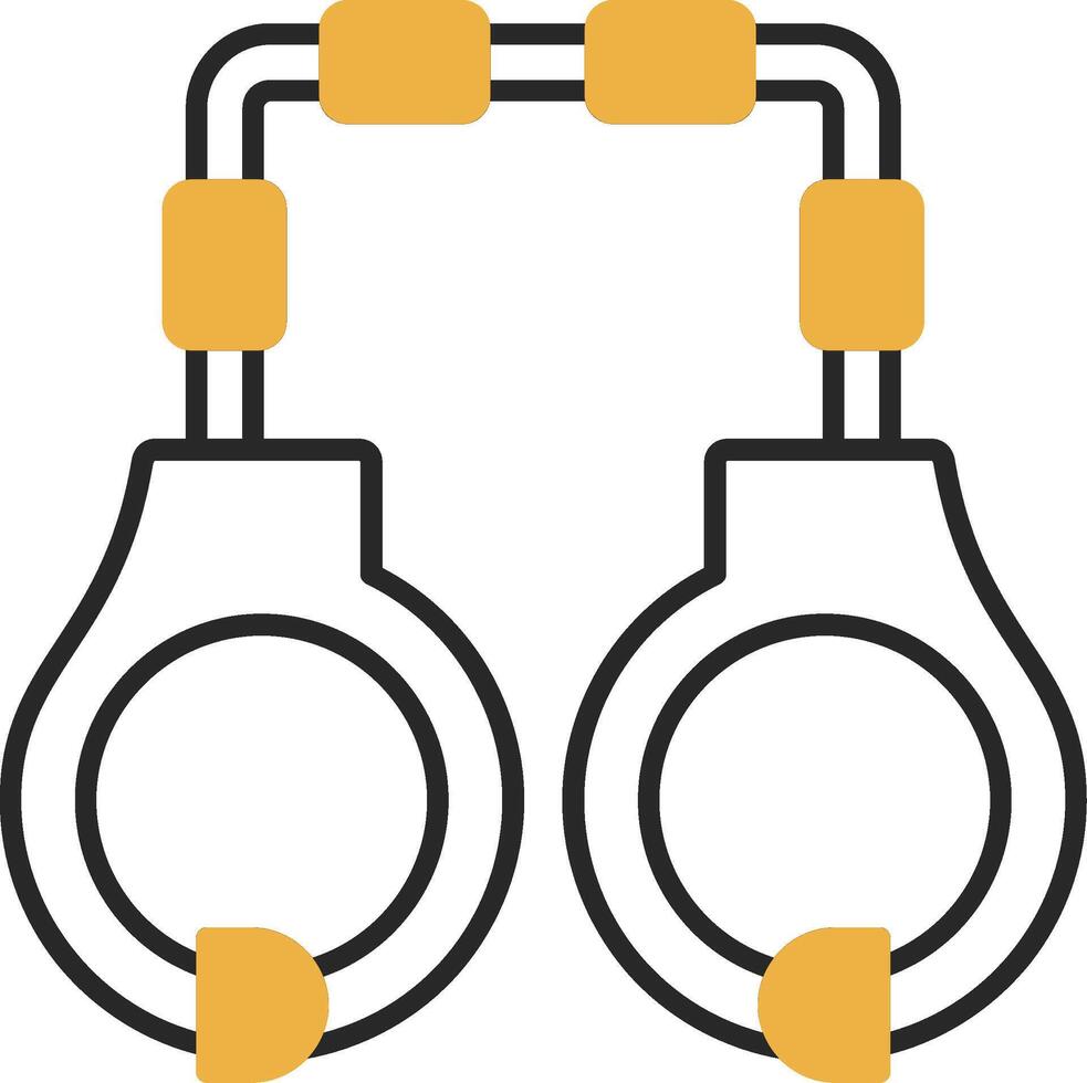 Handcuffs Skined Filled Icon vector