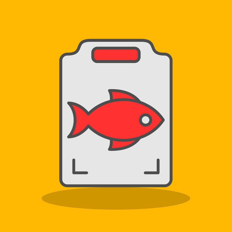 Fish Cooking Filled Shadow Icon vector