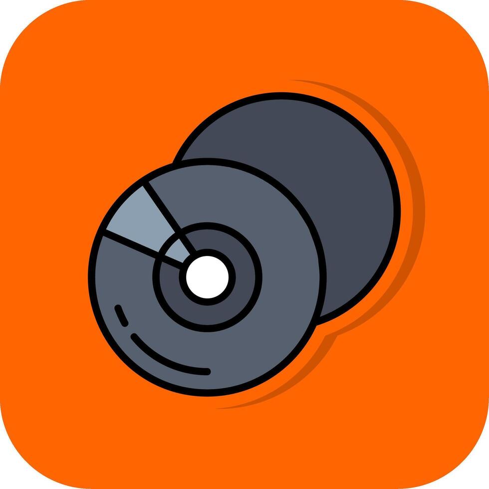 Compact Disk Filled Orange background Icon vector