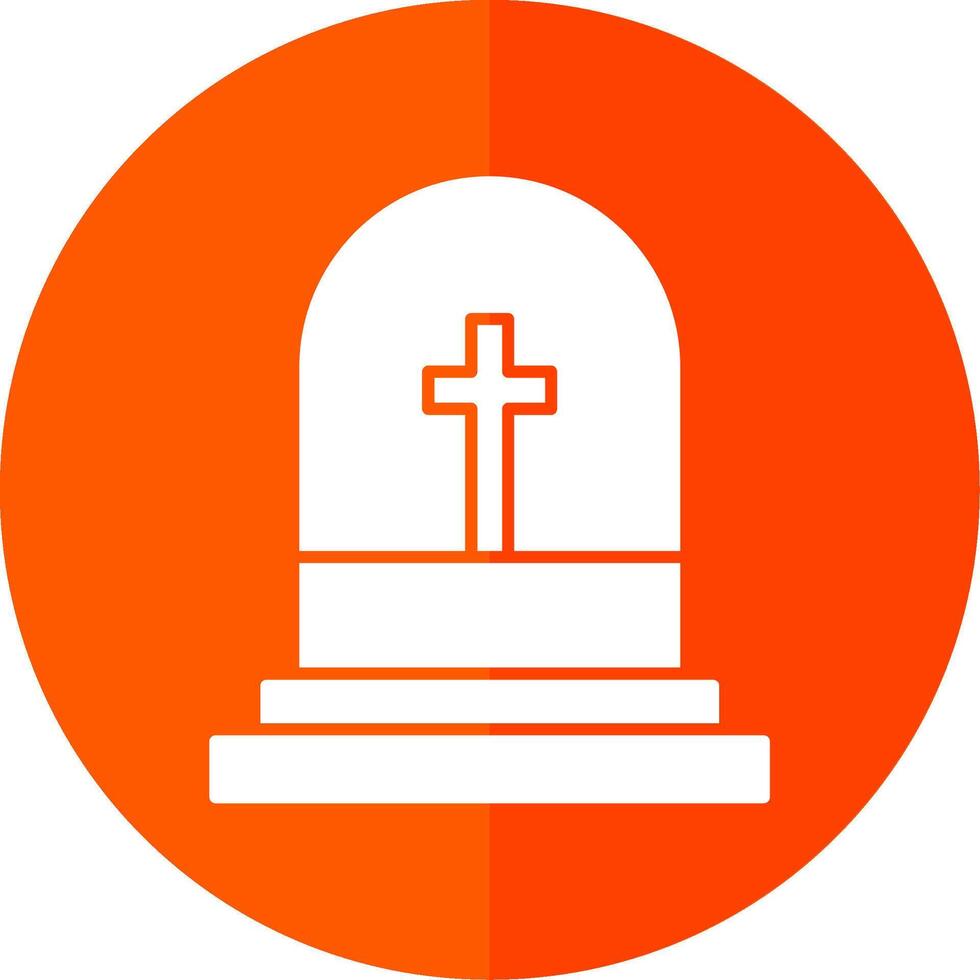 Grave Glyph Red Circle Icon vector