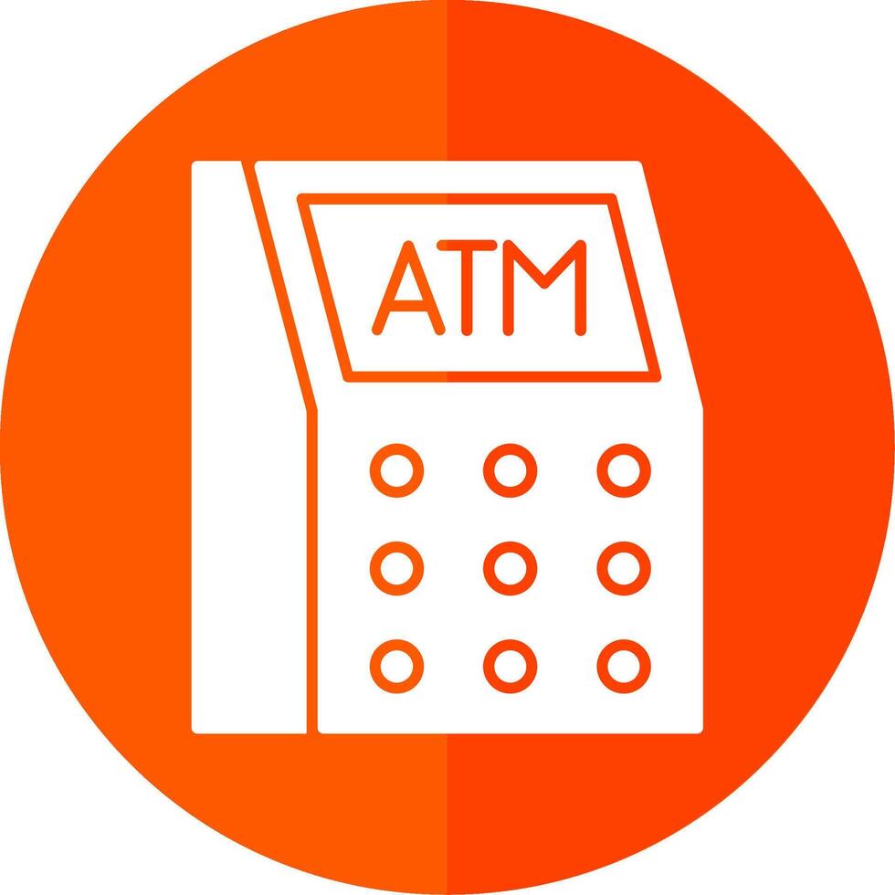 Atm Machine Glyph Red Circle Icon vector