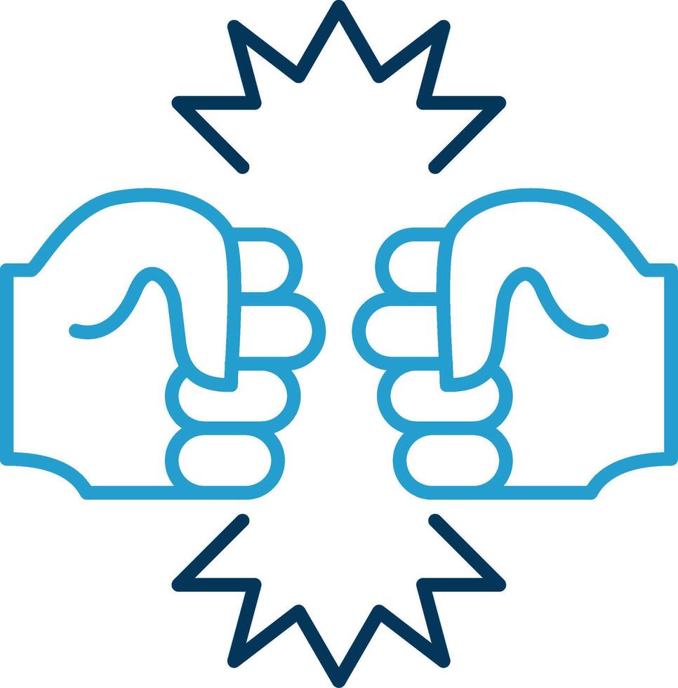 Fighting Line Blue Two Color Icon vector