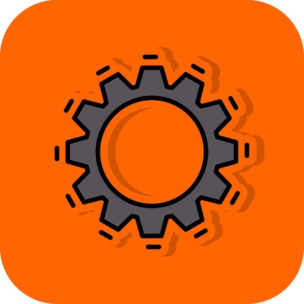 Setting Filled Orange background Icon vector