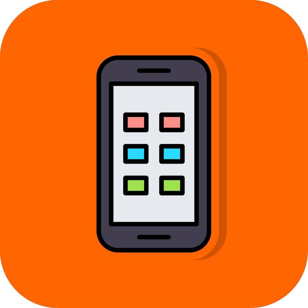 Phone Filled Orange background Icon vector