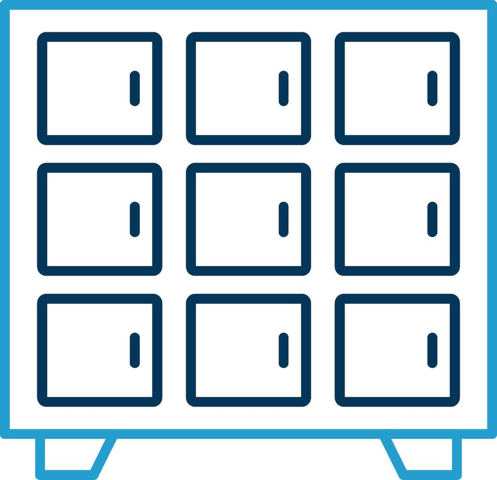 Locker Line Blue Two Color Icon vector
