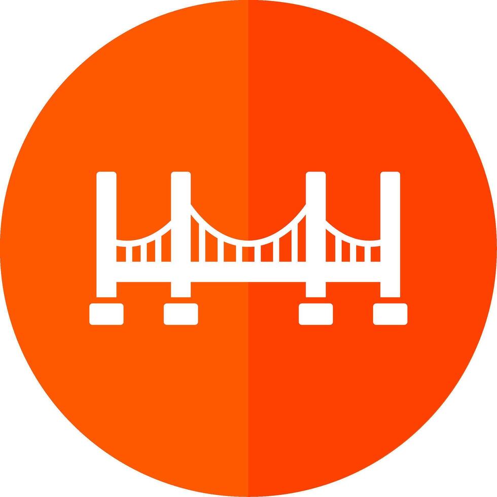 Bridge Glyph Red Circle Icon vector