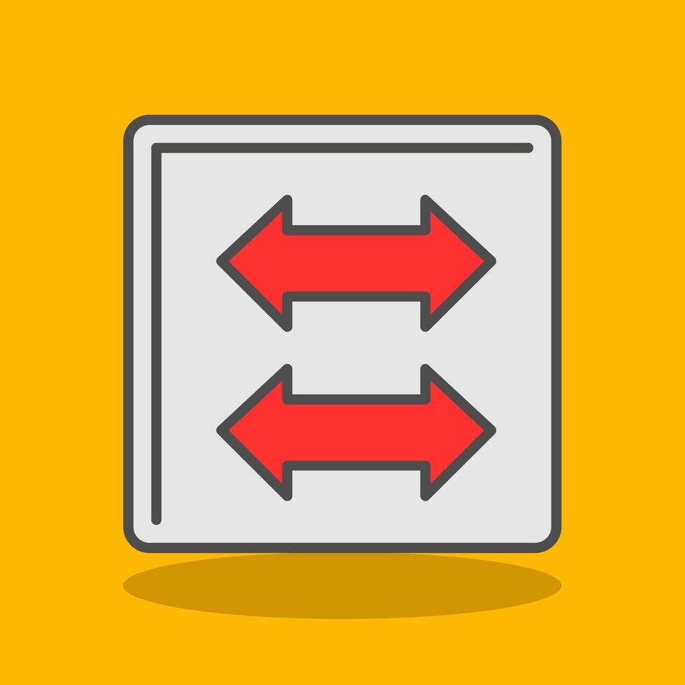 Double Arrow Filled Shadow Icon vector