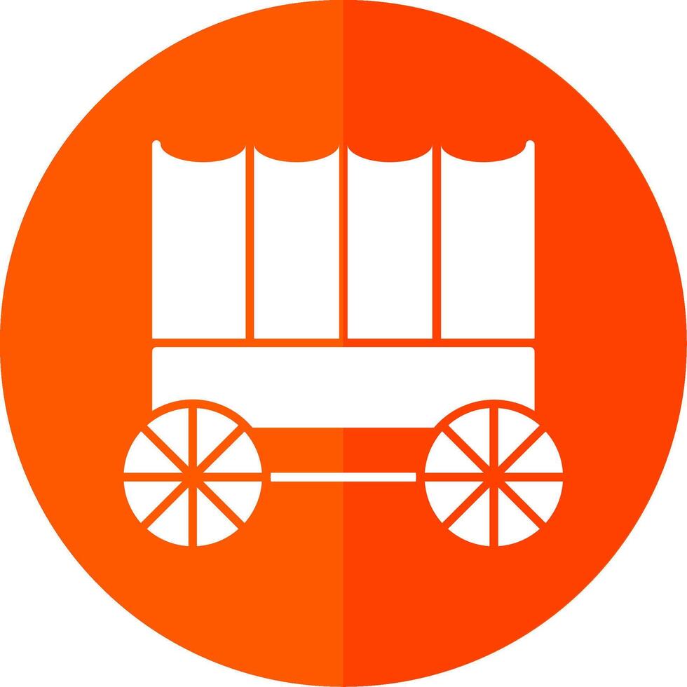 Carriage Glyph Red Circle Icon vector