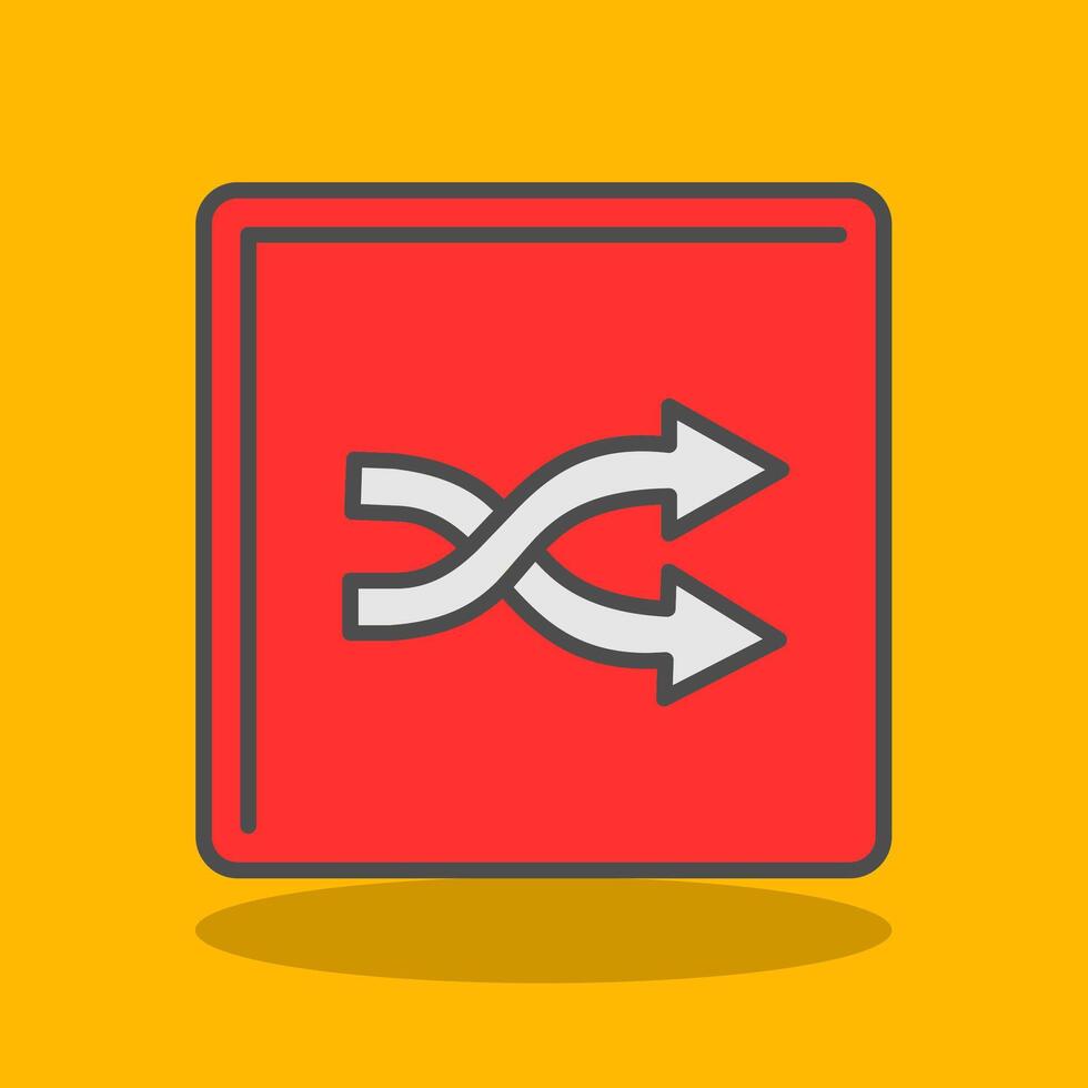 Shuffle Filled Shadow Icon vector