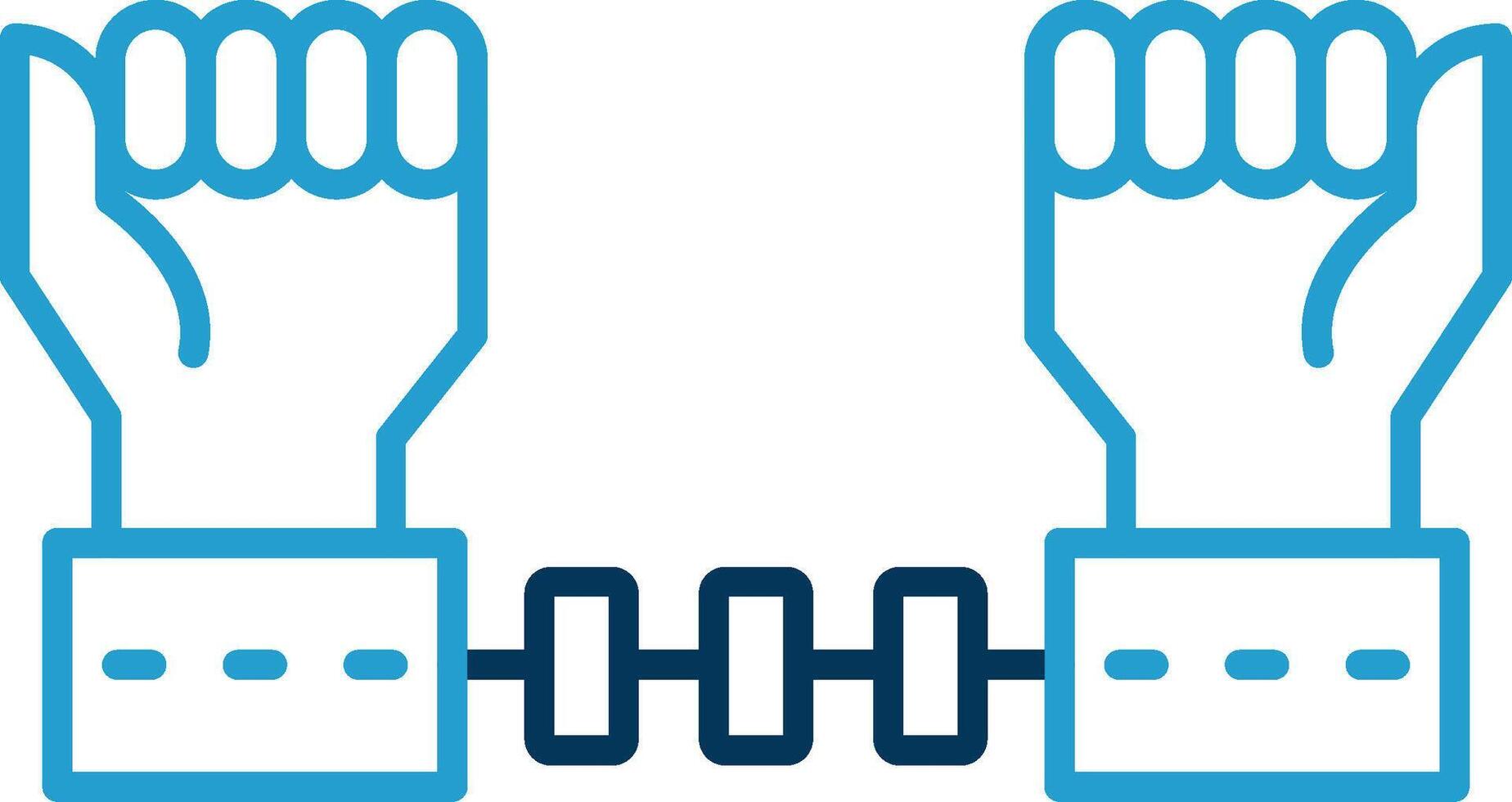 Arrested Criminal Line Blue Two Color Icon vector