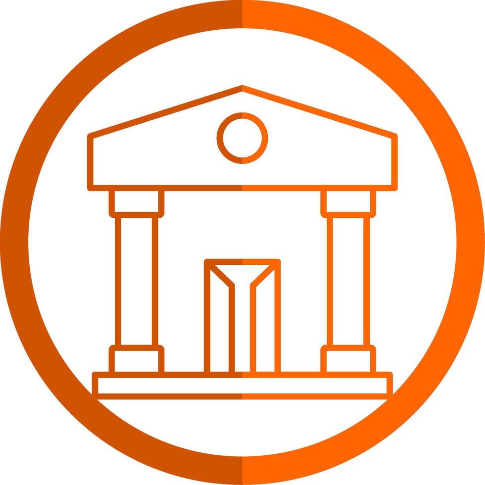 Museum Line Orange Circle Icon vector