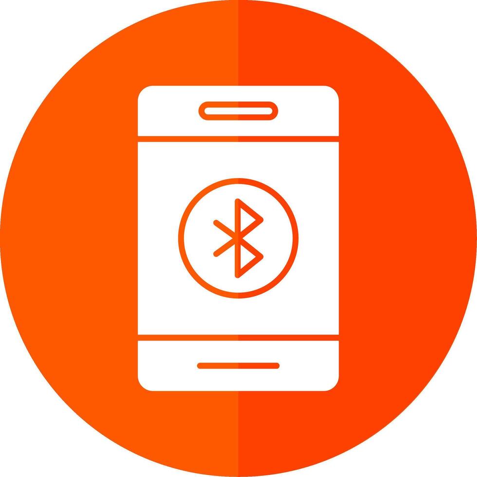 Bluetooth Glyph Red Circle Icon vector