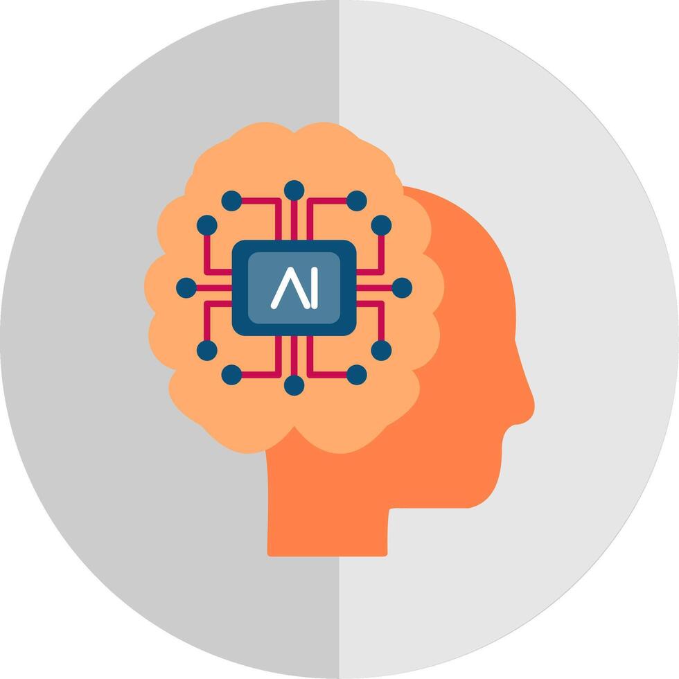 Artificial Intelligence Flat Scale Icon vector