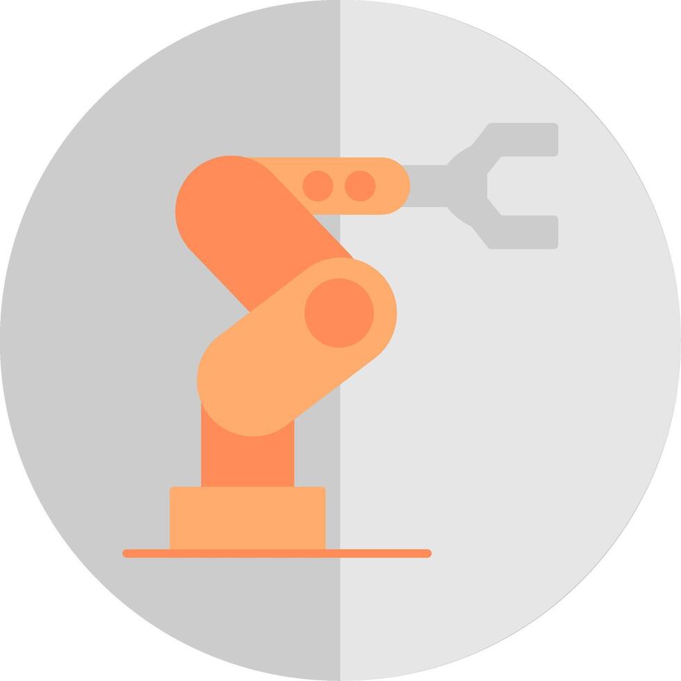 Industrial Robot Flat Scale Icon vector