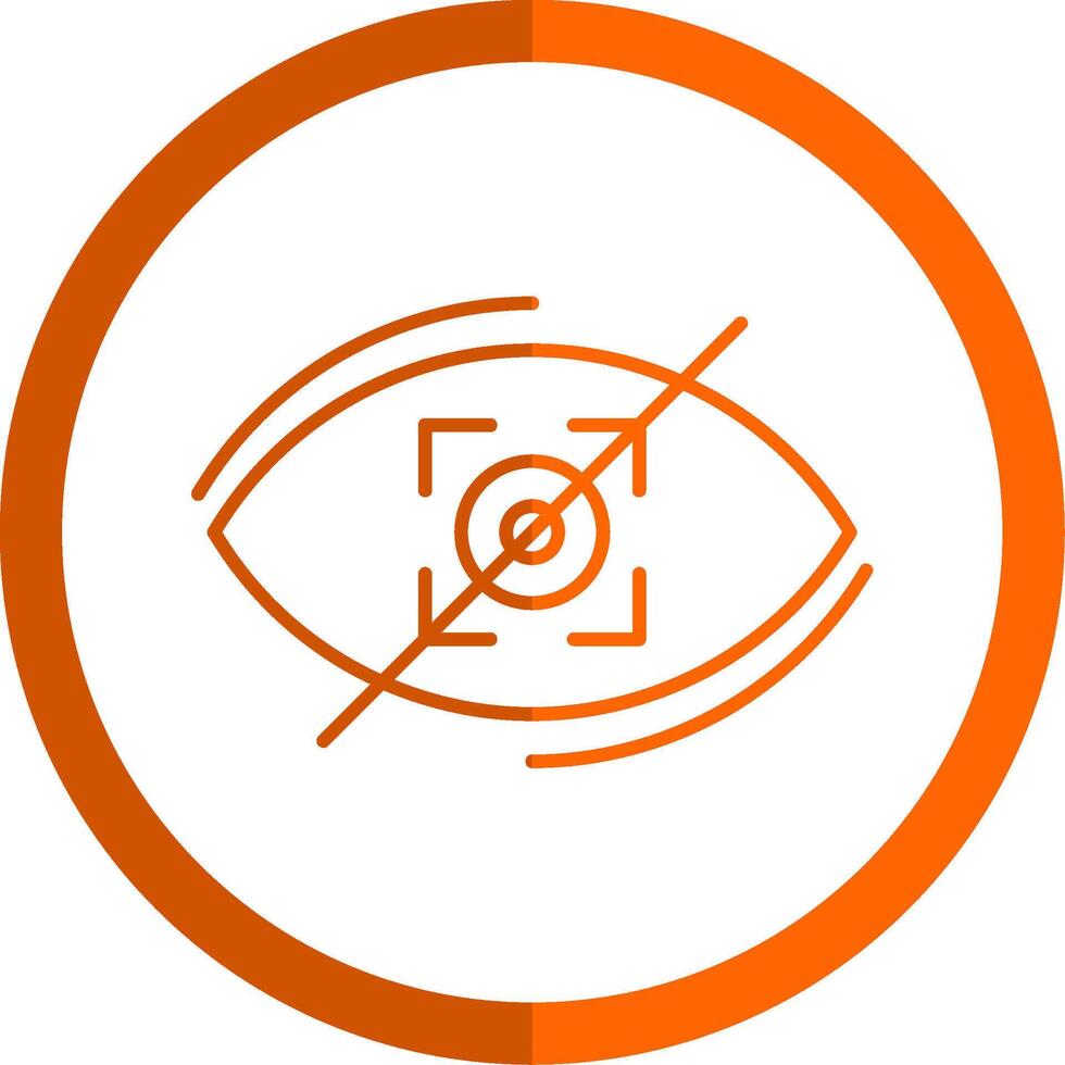 Visibility Off Line Orange Circle Icon vector