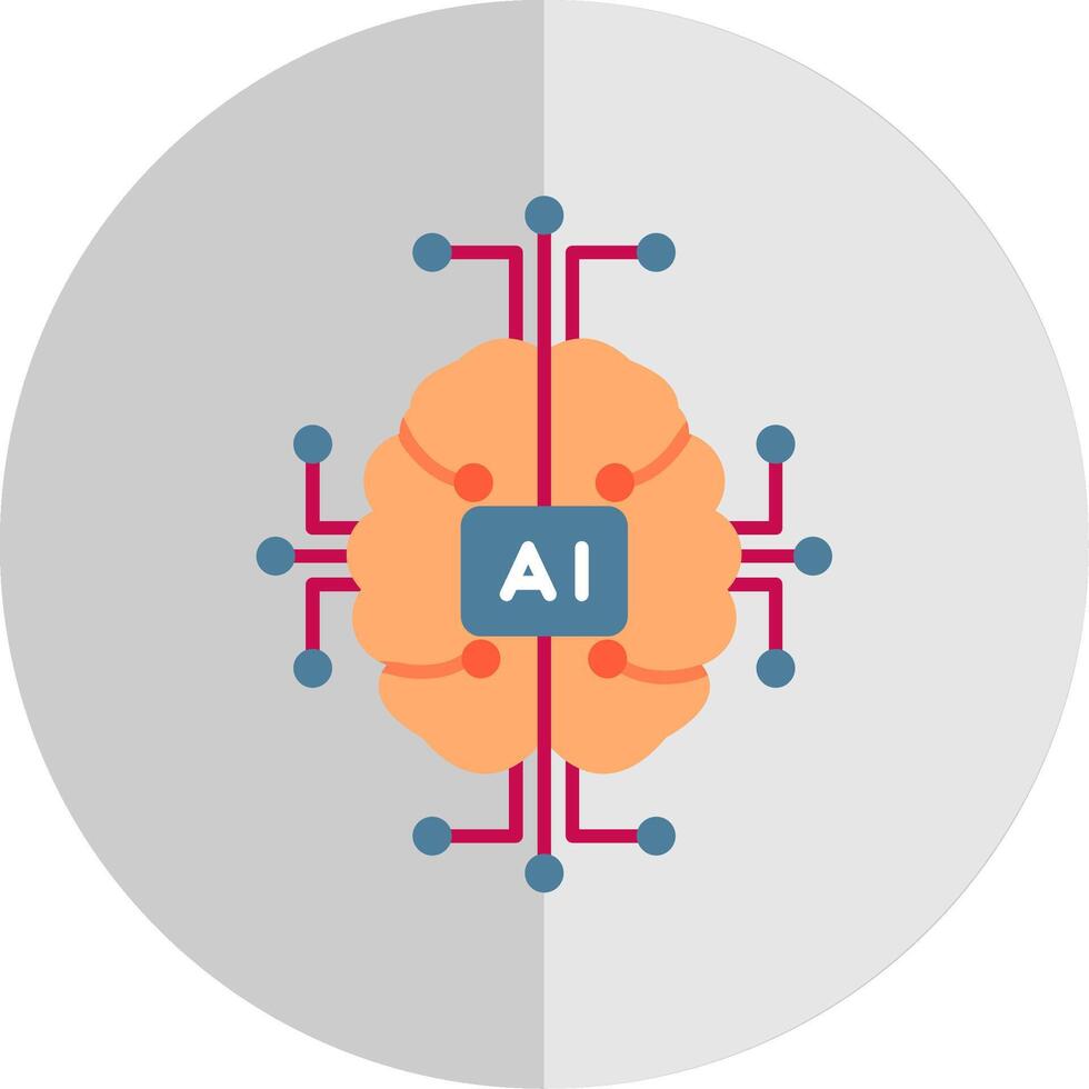 Artificial Intelligence Flat Scale Icon vector