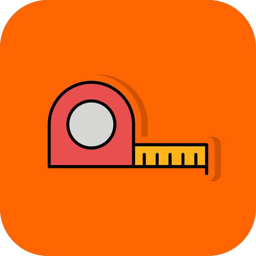 Tape Filled Orange background Icon vector