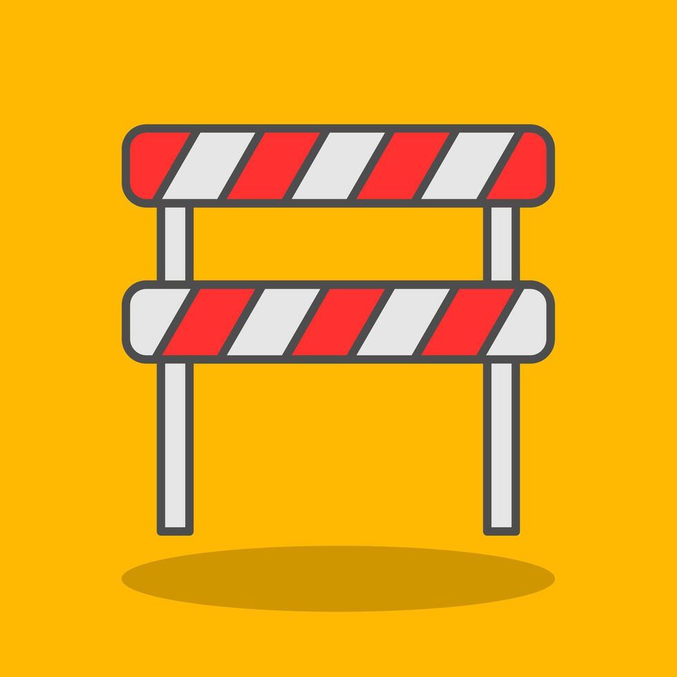 Road Block Filled Shadow Icon vector