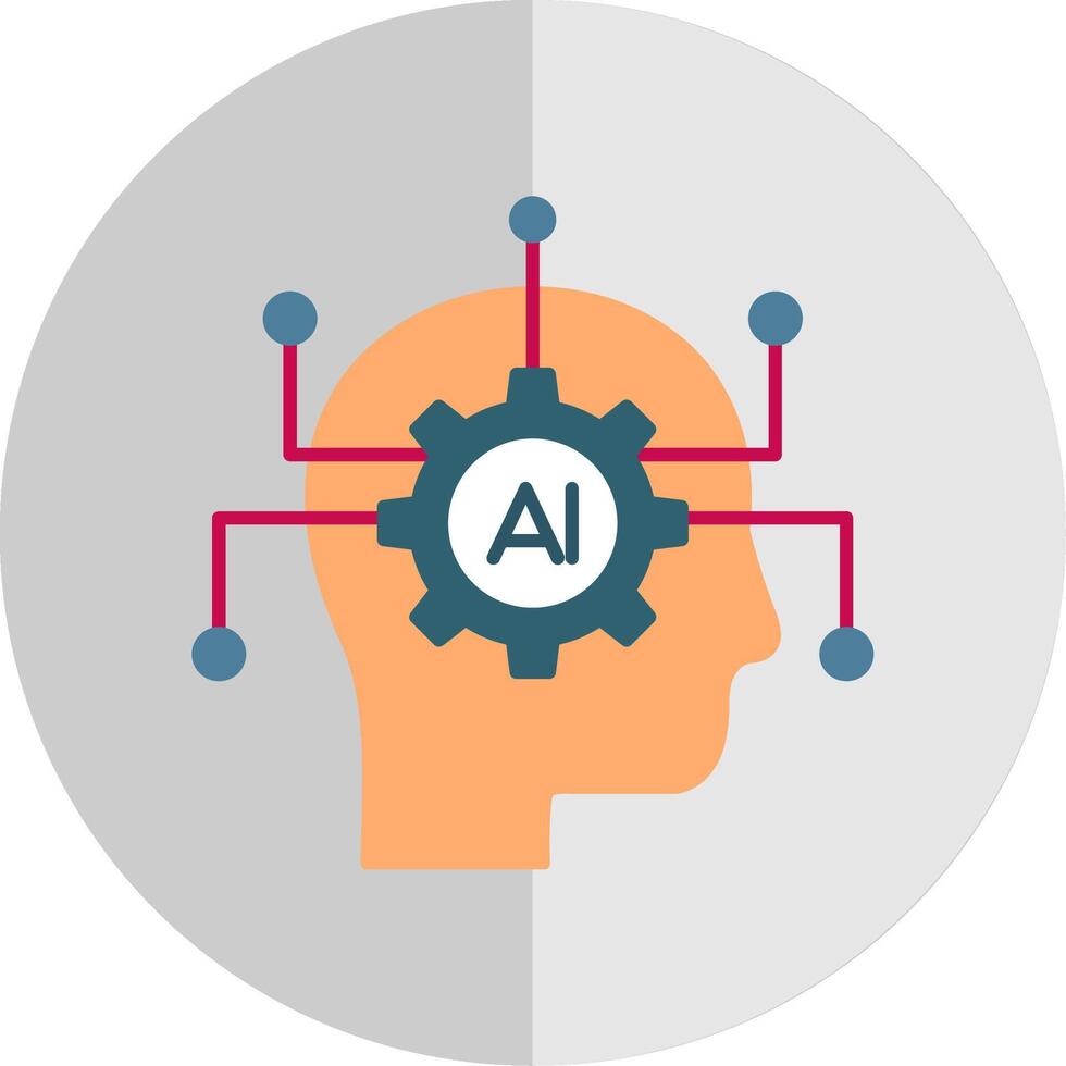 Artificial Intelligence Flat Scale Icon vector