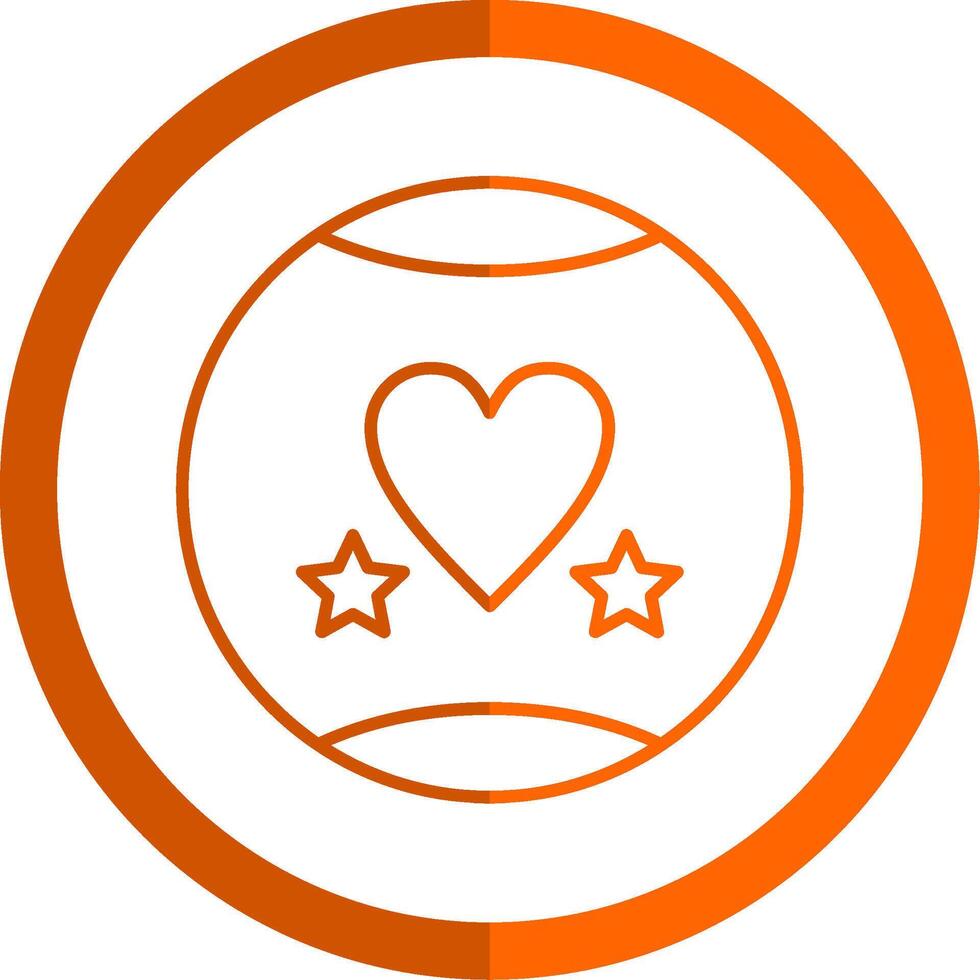 favorito línea naranja circulo icono vector