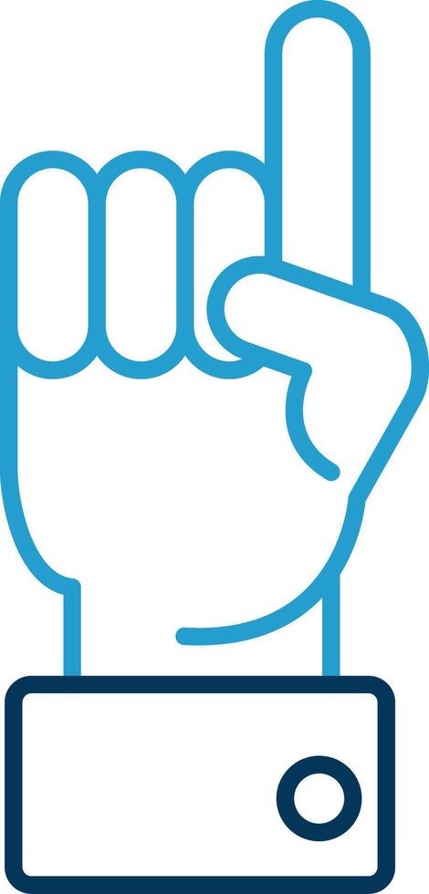 Raised Finger Line Blue Two Color Icon vector