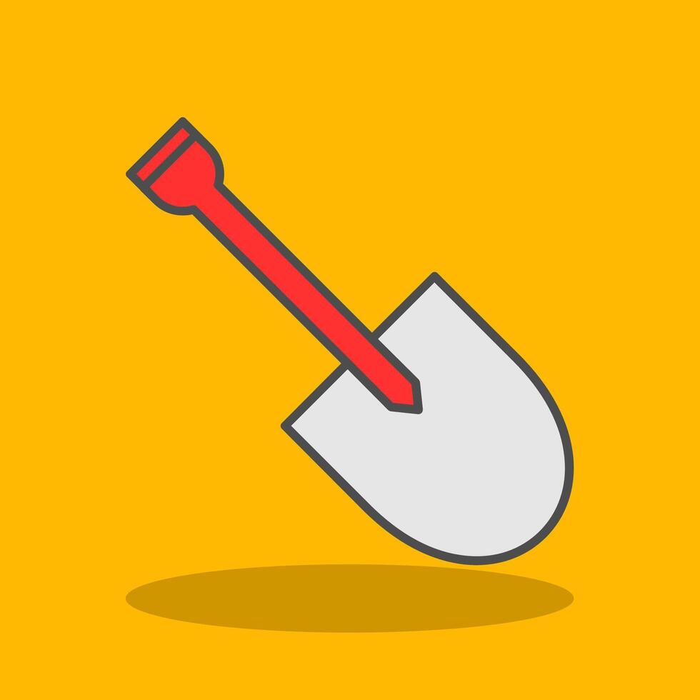 Shovel Filled Shadow Icon vector