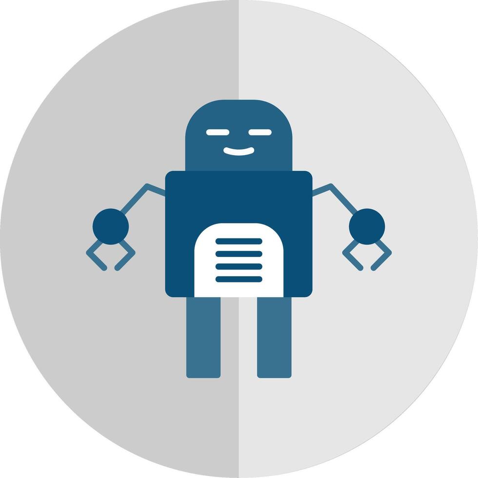 Robot Flat Scale Icon vector