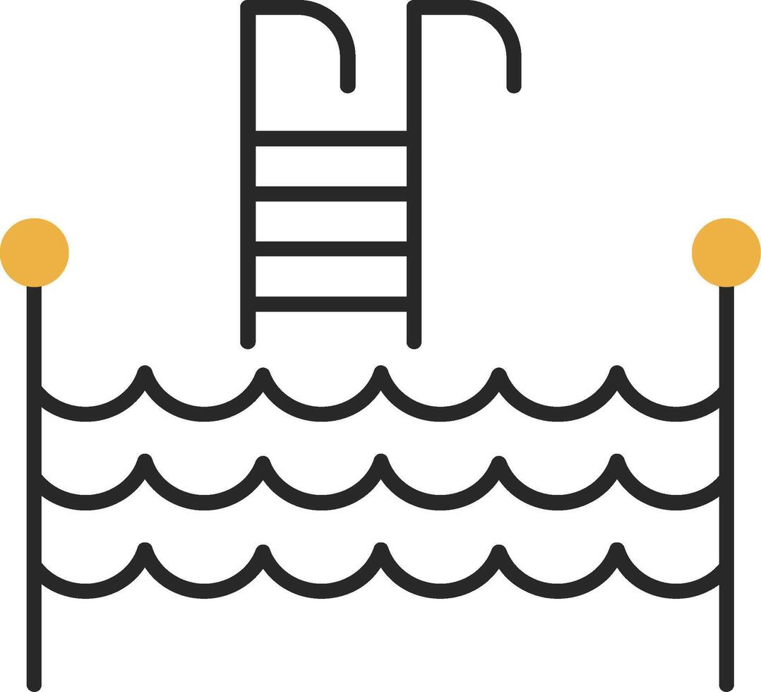 Swimming Pool Skined Filled Icon vector