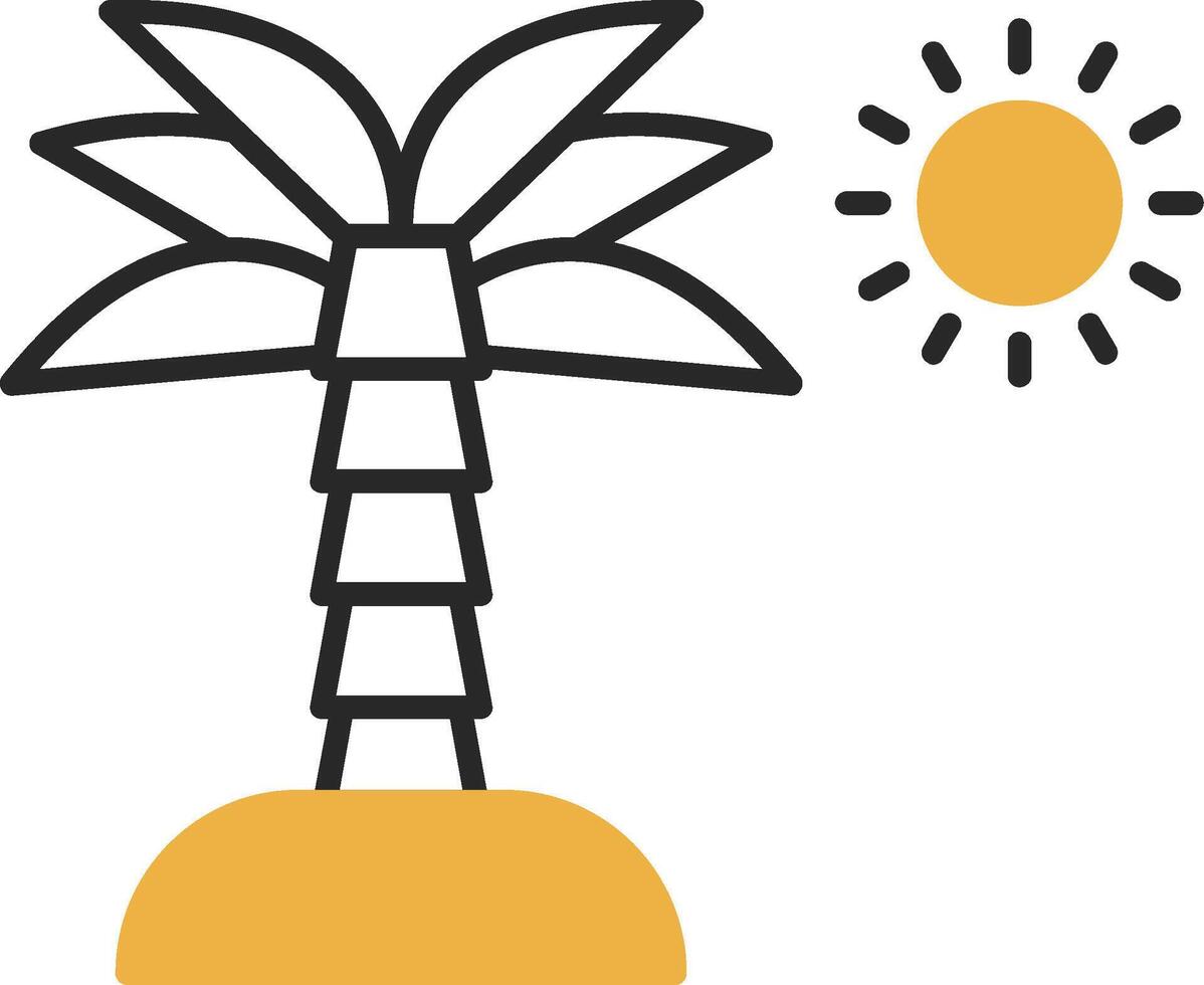 Palm Tree Skined Filled Icon vector