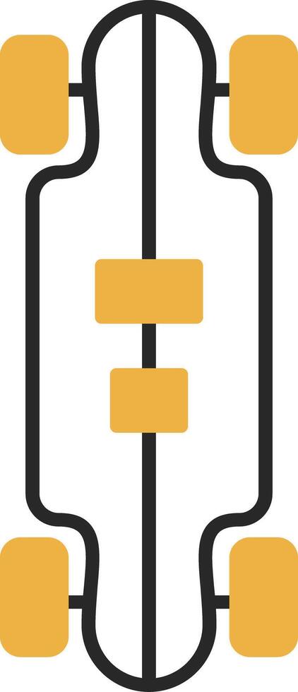 Longboard Skined Filled Icon vector