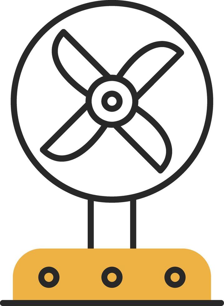 Fan Skined Filled Icon vector