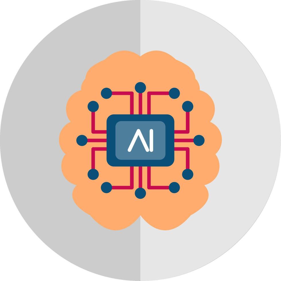 Artificial Intelligence Flat Scale Icon vector