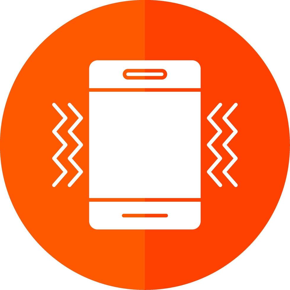 Vibration Glyph Red Circle Icon vector