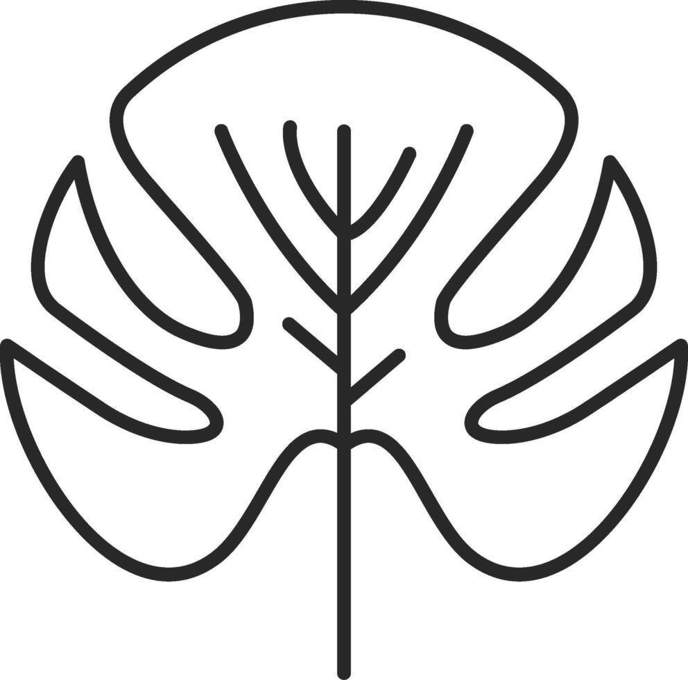 monstera desollado lleno icono vector