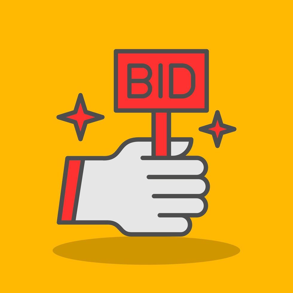Bid Filled Shadow Icon vector