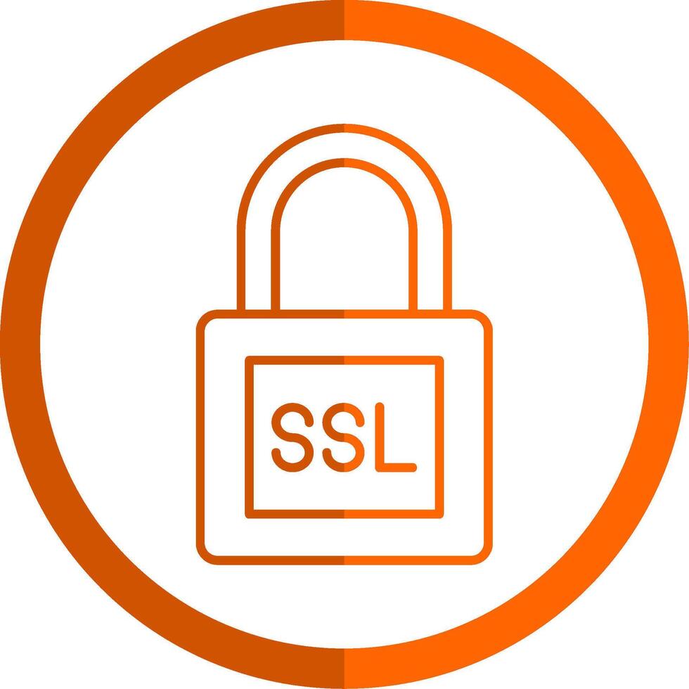 SSL Line Orange Circle Icon vector