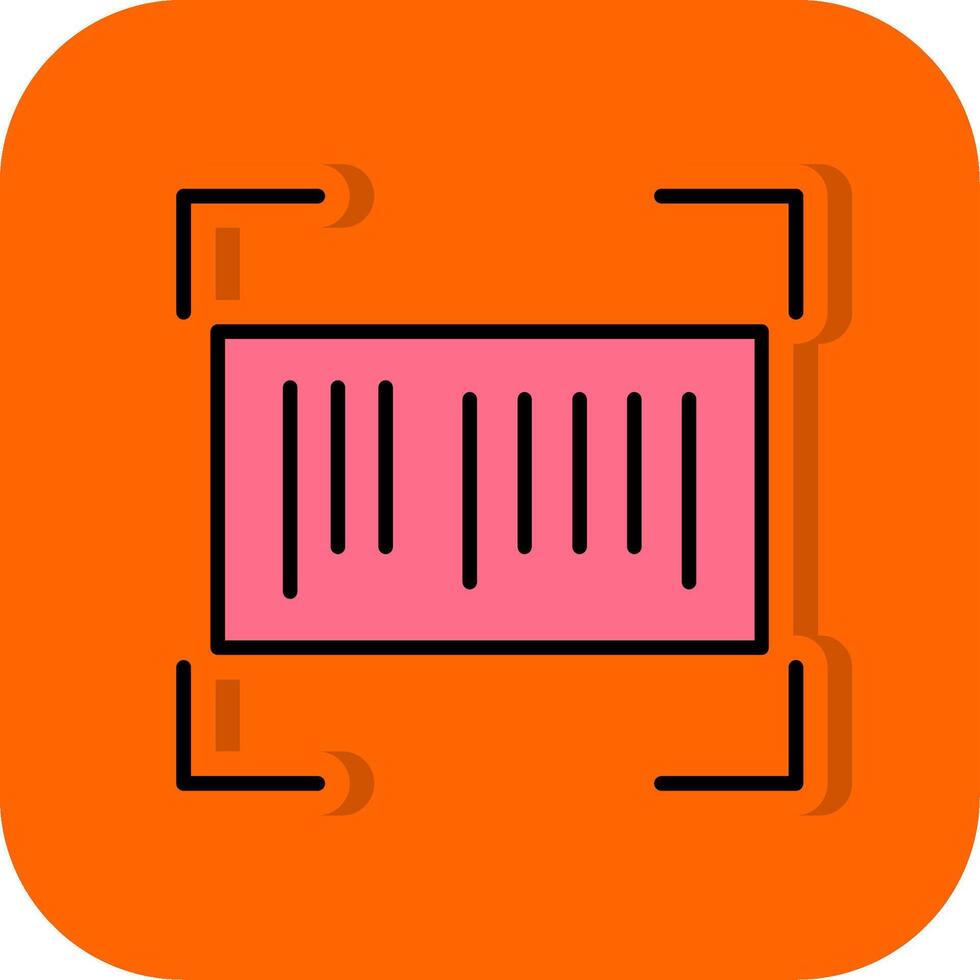 Barcode Filled Orange background Icon vector