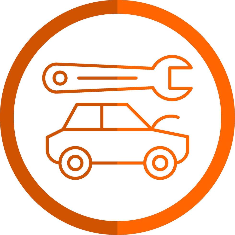 Body Repair Line Orange Circle Icon vector